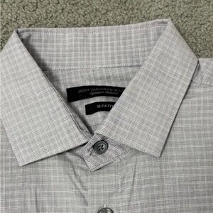 Men’s John Varvatos Cotton Long Sleeve Shirt light purple check plaid